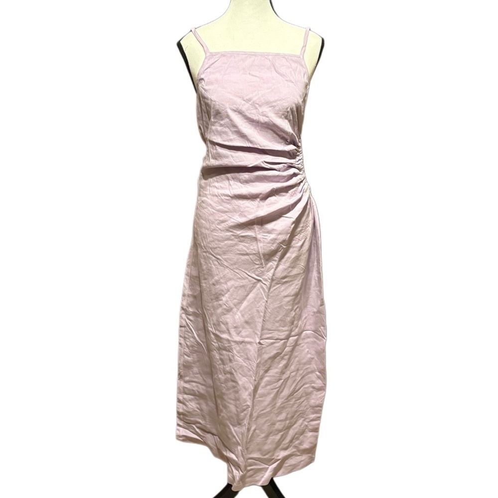 Monrow Light Pink Gathered Midi Dress